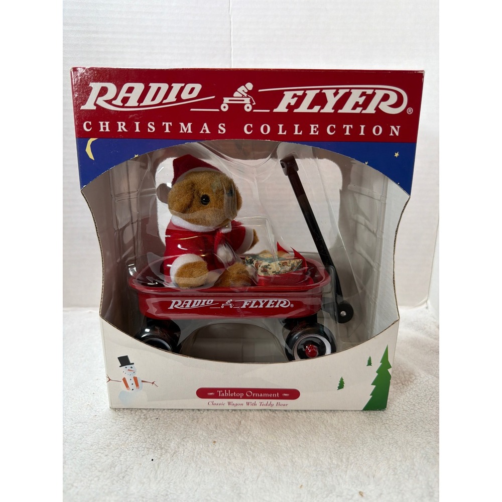 NIB Radio‎ Flyer Tabletop Ornament  Red 1999 Classic Wagon Teddy Bear